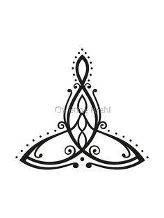 a black and white drawing of an ornamental design