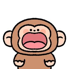 a cartoon monkey with its mouth open