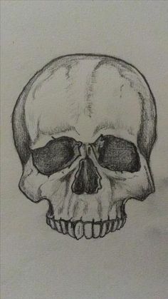 a pencil drawing of a skull with glasses on it's face and one eye open