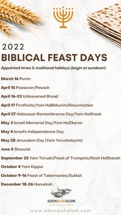 a poster with the words biblical feast days