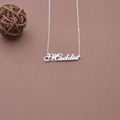 "CHRISTMAS GIFT-NAME Necklace-Personalized name plate necklace-Custom silver name jewelry for women,bestfriend This Personalized name necklace is one of the most special and personal pieces of jewelry you can own or give as a gift. Your purchase will arrive inside a lovely gift box ready for gift giving. Product Description Metal&Chain:Sterling Silver Color: silver, gold, rose gold Pendant Width: 20mm-40mm (according to the length of the names,its size is not fixed) Thickness : 1.2 mm. (appr Custom Text Nameplate Necklace For Birthday Gift, Silver Jewelry With Custom Text For Birthday Gift, Custom Name Necklace As Gift, Custom Nameplate Necklace For Gift, Custom Nameplate Necklace As Gift, Personalized Nameplate Necklace With Custom Text, Custom Name Letter Necklace For Birthday Gift, Custom Name Letter Necklace For Birthday, Letter Name Necklace For Birthday