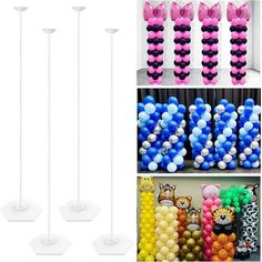 several different types of balloons and decorations