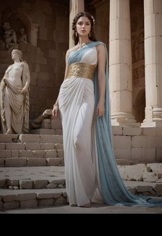 Greek Style Clothing, Helen Of Troy Costume, Greek Goddess Dress Aesthetic, Greece Traditional Clothing, Helen Of Troy Art, Elegant Traditional Dresses, Helen Of Troy Aesthetic, Greek Technology, Greek Traditional Clothing