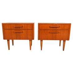 pair of mid century nightstands in teak wood