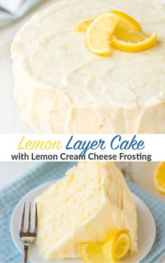 a lemon layer cake with cream cheese frosting