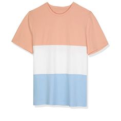 A regular fit cotton T-shirt with bold color block details. Regular fit is eased, but not sloppy, and perfect for any activity.It's crafted in a lightweight cotton that's effortless to wear, and features a color block design. Match your jeans, cargo pants or sports trousers for a daily look. Great gift for your boyfriend, husband, father or son. Suitable for daily, college, sportswear, workout or any occasions. Blue Cotton T-shirt With Contrast Stripes, Relaxed Fit Crew Neck T-shirt With Contrast Color, Relaxed Fit Cotton T-shirt With Contrast Color, Casual Cotton T-shirt With Contrast Panels, Summer Color Block Crew Neck T-shirt, Sporty Multicolor Color Block T-shirt, Summer Blue T-shirt With Contrast Stripes, Relaxed Fit T-shirt With Contrast Color Crew Neck, White Color Block Relaxed Fit T-shirt