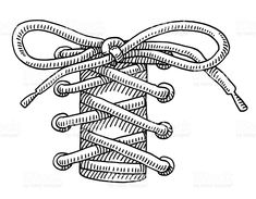 a drawing of a tied up shoelace