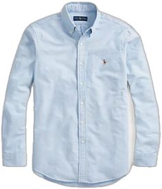 Casual Blue Slim Fit Shirt, Blue Slim Fit Casual Shirt, Light Blue Slim Fit Cotton Top, Blue Slim Fit Cotton Tops, Classic Light Blue Cotton Shirt, Oxford Shirt, Ralph Lauren Shirt, Polo Ralph Lauren Mens, Ralph Lauren Men