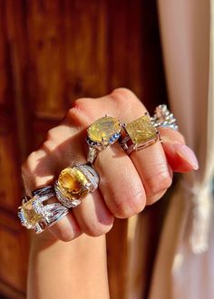 Golden Rutilated Quartz Statement Ring, Fine Jewelry Ring, White Gold Ring, Statement Ring, Cocktail Ring, Promise Ring, Golden Ring, Luxury Citrine Topaz Ring With Gemstone Accents, Luxury Citrine Topaz Ring With Emerald Cut, Luxury Rings With Baguette Cut Gemstone Accents, Luxury Topaz Ring With Rose Cut Diamonds, Luxury Topaz Ring With Citrine Gemstone, Luxury Citrine Emerald Cut Rings, Luxury Citrine Ring Emerald Cut, Luxury Citrine Gemstone Rings, Luxury Topaz Rings With Rose Cut Diamonds