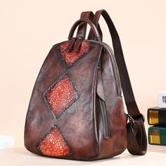 Free U.S. shipping. Style:  , color:Brown, suite for season：Spring, Summer, Autumn ，Going out, Hanging out, Work, Material Genuine Leather, Brown Genuine Leather Vintage Backpacks Color Block Top Handle Backpack Brown Leather Backpack With Zipper For Daily Use, Large Capacity Brown Leather Backpack, Brown Leather Satchel Backpack With Zipper, Brown Faux Leather Standard Backpack, Brown Faux Leather Backpack With Zipper Closure, Brown Faux Leather Rectangular Backpack, Brown Faux Leather Backpack, Casual Brown Faux Leather Backpack, Brown Rectangular Faux Leather Backpack