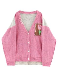 Color: Pink, Size: L 2000s Aesthetic, Y2k Aesthetic, Sweater Design, Long Sleeve Cardigan, 2000s Fashion, Knit Cardigan, Summer Outfits, Knitting, Pink