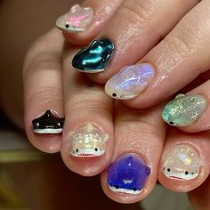 Sea Themed Nails, Nails Ocean, Fantasy Sea, Shark Whale, Biodegradable Glitter, Mystical Creatures