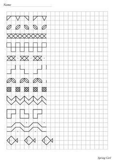 a graphing sheet with different patterns on it