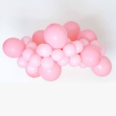 Pink Latex Balloon Garland Shown in 5 and 11 Inch Size Light Pink Balloon Garland, Light Pink Balloons, Crepe Streamers, Pink Latex, Beautiful Balloons, Art Final, Balloon Pump, Custom Balloons, Pink Balloons