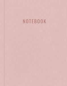 a pink notebook with the word notebook written on it