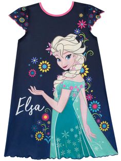 PRICES MAY VARY. Kids Disney Frozen Night Dress Even Olaf would approve of this beautiful night gown Features a design on either side One of Queen Elsa, while the other has a print of sister Anna A royal addition to your ice princesses' wardrobe Officially licensed Disney merchandise Girls Frozen Nightie. A night dress so beautiful it is worth melting for! Your ice princess will simply love this night gown in navy, which has a wonderful design on either side. One side displays a print of Queen o Elsa Sister, Anna Et Elsa, Frozen Outfits, Frozen Fever, Disney Colors, Queen Elsa, Frozen Disney, Girl Halloween, Ice Princess