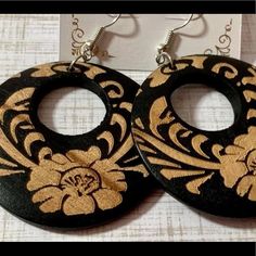 Costume Other Colors Available Bundle And Save! Handmade Black Earrings, Glitter Reindeer, Dangle Hoop Earrings, Wood Ideas, Teardrop Dangle Earrings, Stud Jewelry, Bow Earrings, Vintage Heart, Gold Rhinestone