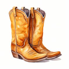 Cowboy Boot Acrylic Painting, Cowboy Boots Watercolor, Cowgirl Boots Clipart, Painted Cowgirl Boots, Cowboy Boot Watercolor, Cowboy Hat Watercolor, Cowboy Boots Clipart, Watercolor Cowboy Boots, Cowboy Boots Painting