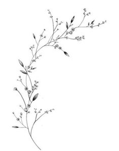 Twig Tattoo Branches, Botanical Arm Tattoo, Floral Tattoo Stencil, Simple Unique Tattoos, Flor Tattoo, Floral Back Tattoos, Branch Tattoo, Clever Tattoos