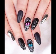 Dragon Nail Art, Eye Nail Art, Trendy Nail Art Designs, Dope Nail Designs