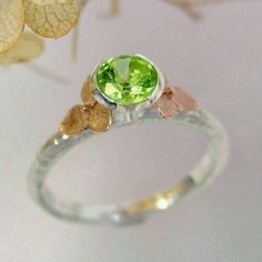 Peridot Ring, 14k Rose Gold Hydrangea Flowers, Green Peridot Gemstone, August Birthstone, Flower Rin Green May Birthstone Flower Ring In Fine Jewelry, Green Flower Ring May Birthstone Fine Jewelry, Green Flower Ring With May Birthstone, Green Flower Ring With Birthstone, Green Flower-shaped Ring For May Birthstone, Green Flower Ring For May Birthstone, Green Flower Rings For May Birthstone, Elegant Green Flower Ring In Sterling Silver, Elegant Green Sterling Silver Flower Ring