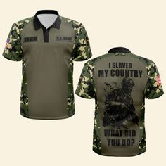 Custom Military Branches Gifts For Veteran Polo Shirt Camo Soldier With Division 03ACQN210624-Homacus Military Shirt, Veteran’s Day T-shirt, Jersey Flag, Patriotic Red T-shirt For Veterans Day, Camouflage Military Short Sleeve T-shirt, American Flag Print T-shirt For Veterans Day, Military Branches, Army Veteran, Us Marine Corps