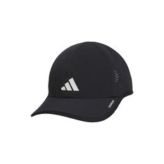 the adidas cap in black with white logo on the front and side paneling