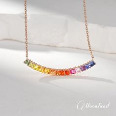 Natural Rainbow Sapphire Necklace Unique Gradient Ombre Necklace Dainty Minimalist Stacking Necklace Multi-color Simple Women Gift for Her - Etsy Multicolor Cubic Zirconia Necklaces For Jewelry Making, Multicolor Fine Jewelry For Gift, Fine Jewelry Multicolor Gift, Multicolor Fine Jewelry As Gift, Fine Jewelry Gift In Multicolor, Multicolor Pendant Necklace In Fine Jewelry Style, Elegant Multicolor Necklace For Her, Minimalist Multicolor Necklace For Gift, Multicolor Gemstone Necklace For Anniversary