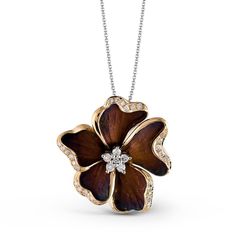 Organic Allure Flower Necklace by Simon G Rose Gold Choker Necklace, Yellow Pendant, Beautiful Diamond Earrings, Diamond Flower Pendant, Antique Necklaces Design, Plant Jewelry, Pearl Jewels, Book Jewelry, Diamond Jewelry Designs