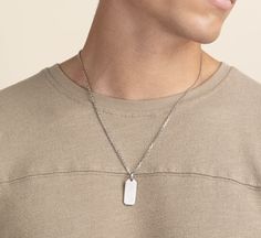 Necklace With Ring On It Men, Modern Stainless Steel Dog Tag Necklace, Men Necklace Pendant Stainless Steel, Stainless Steel Dog Tag Necklace, Mens Dog Tag Necklace, Full Glam, Neck Chain, Ootd Fashion, Boyfriend Gifts