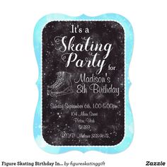 a skating party for madison's 8th birthday is featured in this free printable flyer