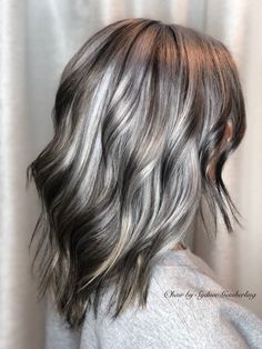 Silver Lowlights On Blonde Hair, Fall Grey Hair, Silver Ash Blonde Highlights, Ashgreyhair Highlight, Gray Blonde Brown Hair, Silver Blonde And Brown Hair, Silver Hair Lowlights, Grey And Brown Hair Color, Silver Hair With Platinum Highlights