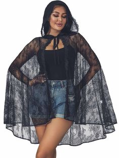 PRICES MAY VARY. Halloween cape for women with hood is made of polyester and lace. Easedaily strictly control the quality of our products to ensure that every single item is flawless. Medieval cloak women length: 84cm /33 inches (from collar to hem); Hat Length: 50cm/19.7 inch. You can wear renaissance cloak on Halloween, Christmas and New Year party cosplay costume party. Short witch costume for women is suit for friend and family. Perfect for a idea party gift for an vampire, deveil, evil, que Lace Hooded Cape, Witches Costumes For Women, Cape For Women, Cape Costume, Lace Cape, Black Poncho, Costume Ball, Hooded Cape, Festival Costumes