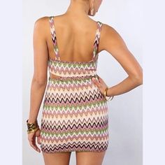 $180 Lovers & Friends  Zig Zag Cutout Fitted Sexy Beach Dress Size XS  | eBay