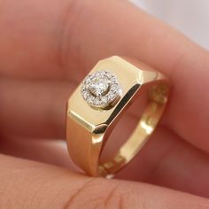 Gold Signet Ring 14k Solid Gold Diamond Gemstone Ring Special Design Band Daily Use Minimalist Dainty Ring Christmas Birthday Gift For Her ▶ 𝙋𝙍𝙊𝘿𝙐𝘾𝙏 𝙁𝙀𝘼𝙏𝙐𝙍𝙀𝙎 * 14k Solid Gold Ring * Salitaire Total Carat: 0.10 ct * Round Stones Total Carat: 0.10ct * Total Carat: 0.20 ct * Diamond Quality: G Colour VS Clarity * Top Size Width : 8.53 mm ( 0.33 in) * Top Size Length : 10.18 mm ( 0.40 in) * Mini Round Stone and Solitaire Total Size : 5.75 x 5.75 mm ( 0.22 in) ▶▶ İNFORMATİON If you cho Elegant Diamond Signet Ring For Gift, Elegant Diamond Signet Ring As A Gift, 14k Gold Cluster Ring With Single Diamond, Diamond White Signet Ring As A Gift, Diamond White Diamond Signet Ring Gift, Yellow Gold Signet Ring With Single Diamond For Gift, Gift Yellow Gold Signet Ring With Single Diamond, 14k Gold Diamond White Signet Promise Ring, Yellow Gold Signet Ring With Single Diamond As Gift