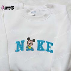 Baby Mickey Mouse x Nike Embroidered Shirt - Cartoon Disney Nike Shirt Disney Nike, Baby Mickey Mouse, Cartoon Disney, Hawaiian Shirt Women, Embroidered Shirts, Baby Mickey, Nike Shirt, Shirt Nike, Disney Tees