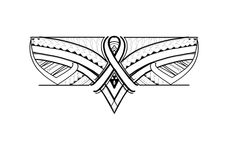 an abstract design with two wings in black and white