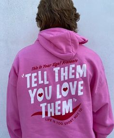 Valentine Tell Them You Love Them Pullover Hoodie God Hoodies, Pink Biker Jacket, Attack On Titan Shirt, Cafe Racer Leather Jacket, Celebrities Leather Jacket, Hoodies Aesthetic, Hoodie Aesthetic, Anime Tees, Pullover Fleece