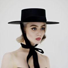 Gorgeous Hat! Bijou Van Ness Heiress Hat Black Allison Harvard Allison Harvard, Bolero Hat, Dorothy Dandridge, Women Fashion Edgy, Model Pose, Black Felt, Black Women Fashion, Felt Hat, Look Chic