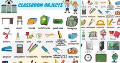 the classroom objects are organized in this poster