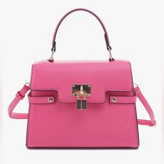 Cute Purse, Solid Color Small Satchel, Crossbody Fashion Shoulder Bag Condition: Brand New Color: Pink Size: 9.25"(W) X 4"(D) X 7.5"(H) Top Handles With 4.5" Drop & Long Adjustable Crossbody Shoulder Strap With 26" (Max) Drop Material: Faux Saffiano Leather & Gold Tone Hardware With Magnetic Closure Details Please Visit Http://Luxurysaver.Square.Site Pink Satchel For Office, Pink Box Bag With Top Carry Handle For Office, Pink Office Box Bag With Top Carry Handle, Formal Pink Bag With Hasp Closure, Gold-tone Hardware Satchel Box Bag, Pink Formal Satchel, Pink Satchel With Hasp Closure, Pink Box Bag With Detachable Strap For Office, Pink Office Box Bag With Detachable Strap