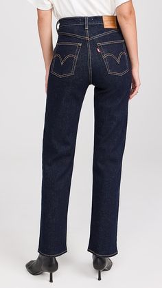 Levi's Ribcage Full Length Jeans | Shopbop Levi's Straight Leg Cropped Denim Jeans, Levi's Cropped Leg Denim Jeans, Levi's Straight Leg Denim Blue Jeans, Levi's Straight Leg Jeans With Five Pockets, Levi's Straight Leg Medium Wash Jeans, Levi's Straight Denim Jeans, Fitted Straight Dark Wash Jeans, Dark Wash Straight Hem Cropped Jeans, Levi's Straight Jeans With Five Pockets