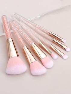 Pink  Collar  Plastic   Embellished   Beauty Tools Rosa Make-up, Makeup Contouring, Pink Makeup Brush, Alat Makeup, Video Tiktok, Cheap Makeup, Fancy Makeup, Photography Lifestyle, Eyeliner Tutorial