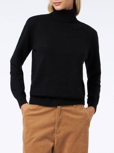 Woman knitted black turtleneck sweaterBlended cashmereRegular fitElastic waistbandComposition: 40% Wool, 30% Viscose, 20% Poliamide, 10% Cashmere Black Wool Turtleneck With Ribbed Cuffs, Black Cashmere Turtleneck With Ribbed Collar, High Neck Cashmere Sweater For Work, Black Wool Turtleneck For Winter, Black Turtleneck Polo Sweater, Black Turtleneck With Ribbed Cuffs For Work, Black Cashmere Turtleneck With Funnel Neck, Classic Black Turtleneck Polo Sweater, Black Turtleneck Classic Polo Sweater