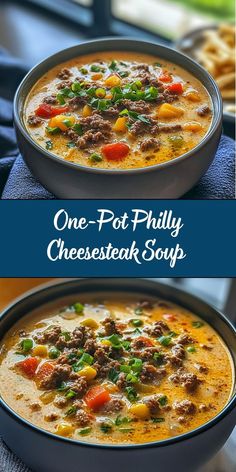 This OnePot Philly Cheesesteak Soup combines all the savory cheesy flavors of a classic Philly cheesesteak sandwich in a creamy hearty soup Packed with tender beef sautéed peppers onions and melted provolone it’s a comforting dish perfect for any time of year #ketolifestylechange #ketodessert #ketopaleo #ketogenicweightloss #ketobeginner #ketomeals #ketomeal #ketolife #ketozist #ketovegan