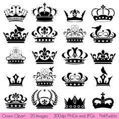 the silhouettes of crown crowns are shown in black and white, with text that reads encuenta el repetido