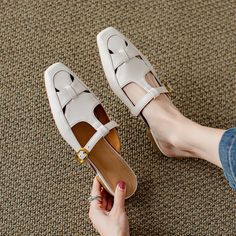 CHIKO Keyosha Square Toe Block Heels Clogs/Mules Shoes Mules Shoes Heels, Shoes Korean, Clogs And Mules, Cute Flats, Clog Heels, Girly Shoes, Leather Items, Street Styles, Mules Shoes