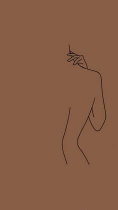 a line drawing of a nude woman's back with her hand on her head