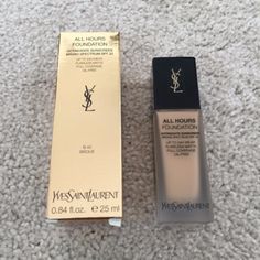 Yves Saint Laurent All Hours Foundation Up To 24 Hour Wear Flawless Matte Full Coverage Oil Free Color = B-45 Bisque Brand New In Retail Box 100% Guaranteed Authentic Yves Saint Laurent Foundation, Ysl Foundation, Saint Laurent Makeup, Yves Saint Laurent Makeup, Foundation Colors, Retail Box, Makeup Foundation, Free Coloring, Oil Free