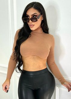 Buy Sheryl Top Khaki at the lowest price in United States. Check reviews and buy Sheryl Top Khaki today. Brown Stretch Tops For Night Out, Stretch Brown Top For Night Out, Stretch Brown Tops For Night Out, Long Sleeve Turtleneck, Lowest Price, Turtle Neck, United States, Spandex, Long Sleeve